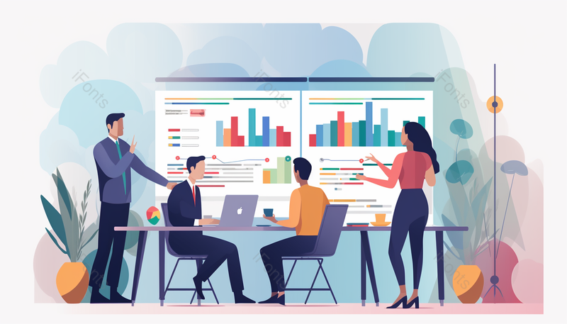 企业会议和团队工作概念图,插画/手绘图,插画/手绘图库,插画/手绘图下载,插画/手绘